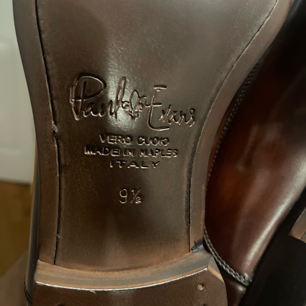 Paul Evans Dark Brown Leather Cagney II Stitched Cap-Toe Oxfords Sz 9.5 - Picture 2 of 15